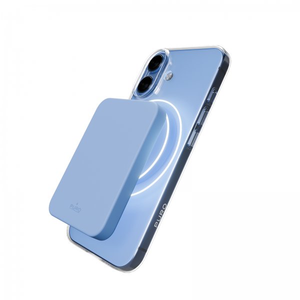 Puro iPhone 17 -kuori Lite Mag läpinäkyvä sininen
