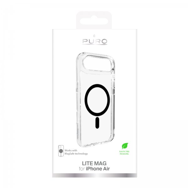 Puro iPhone Air -kuori Lite Mag läpinäkyvä musta