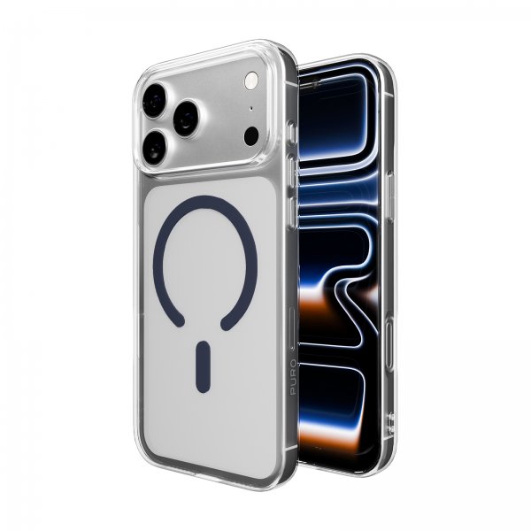 Puro iPhone 17 Pro Lite Mag läpinäkyvä kuori, sininen
