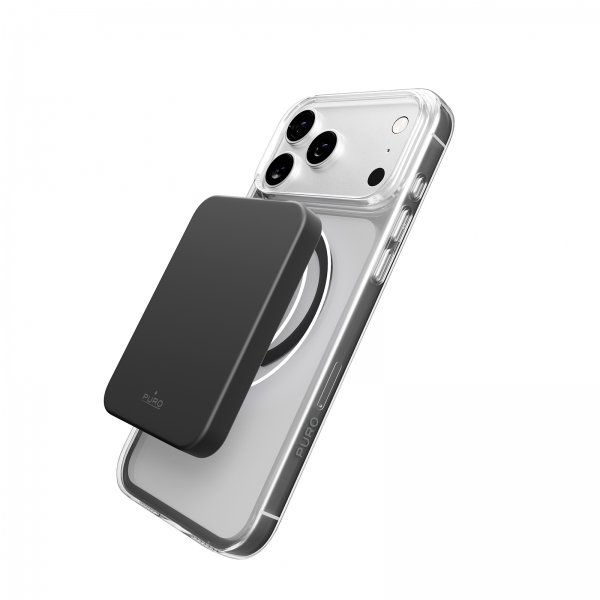 Puro iPhone 17 Pro Lite Mag Läpinäkyvä Musta Suojakuori