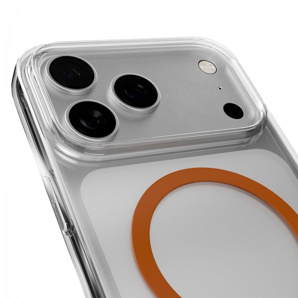 Puro iPhone 17 Pro Lite Mag läpinäkyvä oranssi kuori
