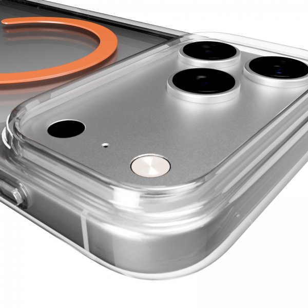 Puro iPhone 17 Pro Lite Mag läpinäkyvä oranssi kuori