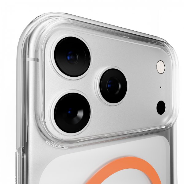 Puro iPhone 17 Pro Lite Mag läpinäkyvä oranssi kuori