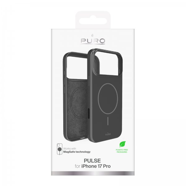 Puro iPhone 17 Pro Kuori Pulse MagSafe Tummanharmaa