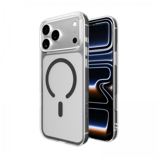 Puro iPhone 17 Pro Max Kuori Lite Mag Läpinäkyvä Harmaa