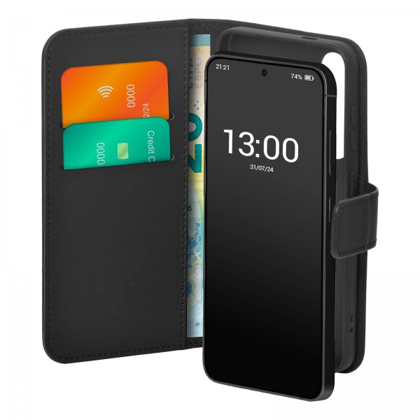 Puro Samsung Galaxy S24 Suojakotelo Lompakkoteline Musta