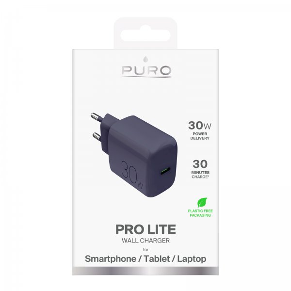 Puro Laturi Pro Lite 30W USB-C Tummansininen