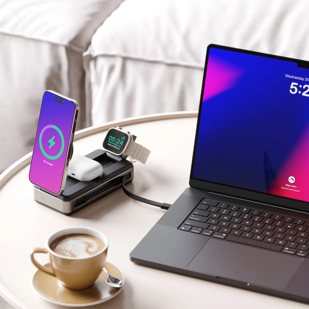 Alogic Powerbank Roam 21 000mAh 6-in-1 Qi2 100W USB-C Musta