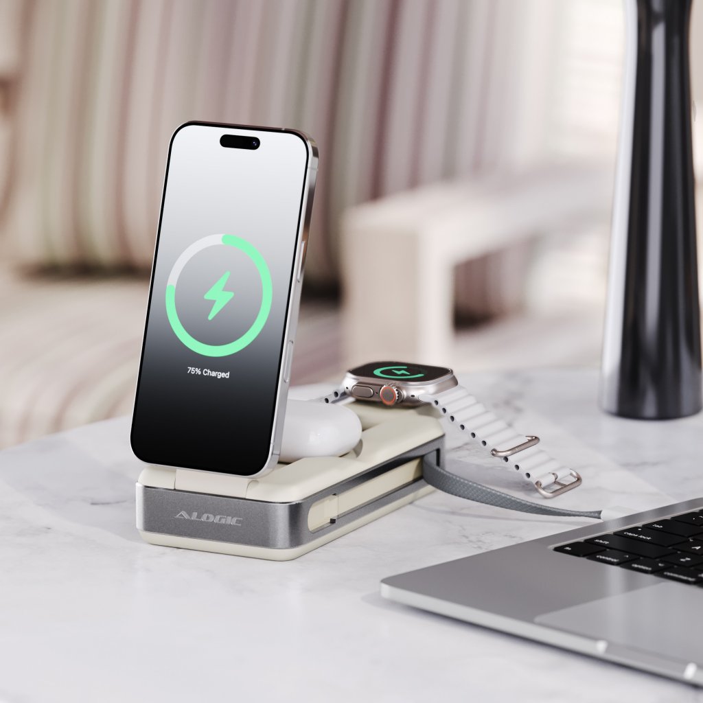 Alogic Powerbank Roam 21 000mAh 6-in-1 Qi2 100W USB-C Musta
