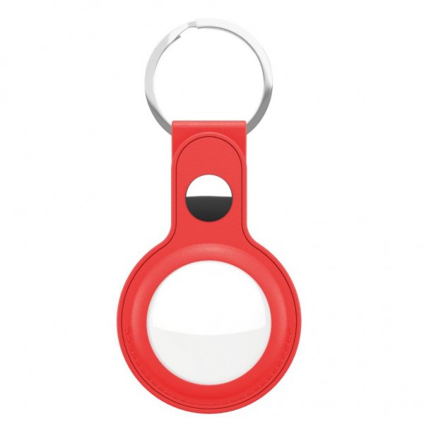 KeyBudz AirTag -pidike, nahkaa, punainen