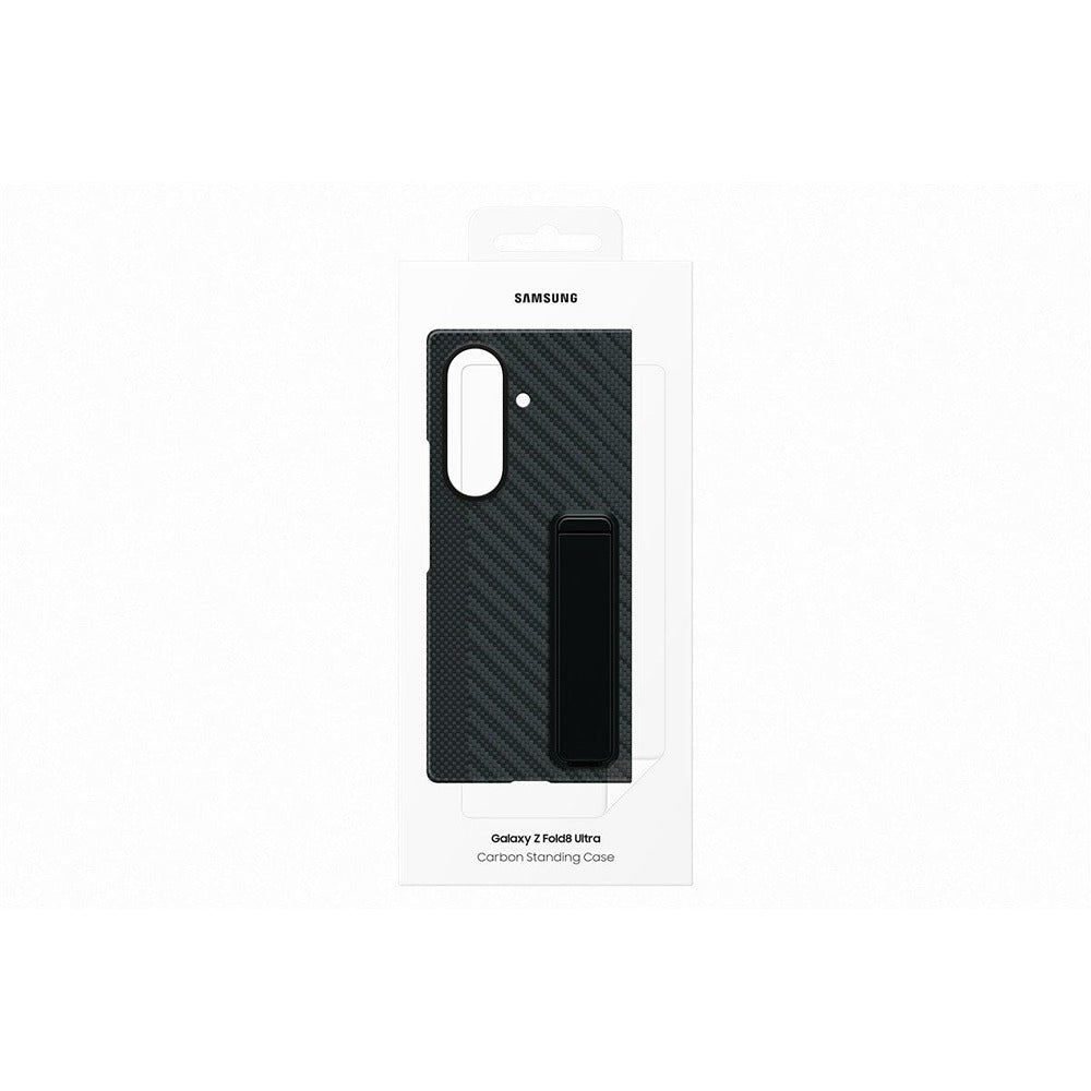 Samsung Original Samsung Galaxy Z Fold 8 Ultra Kuori Carbon Standing Case Musta