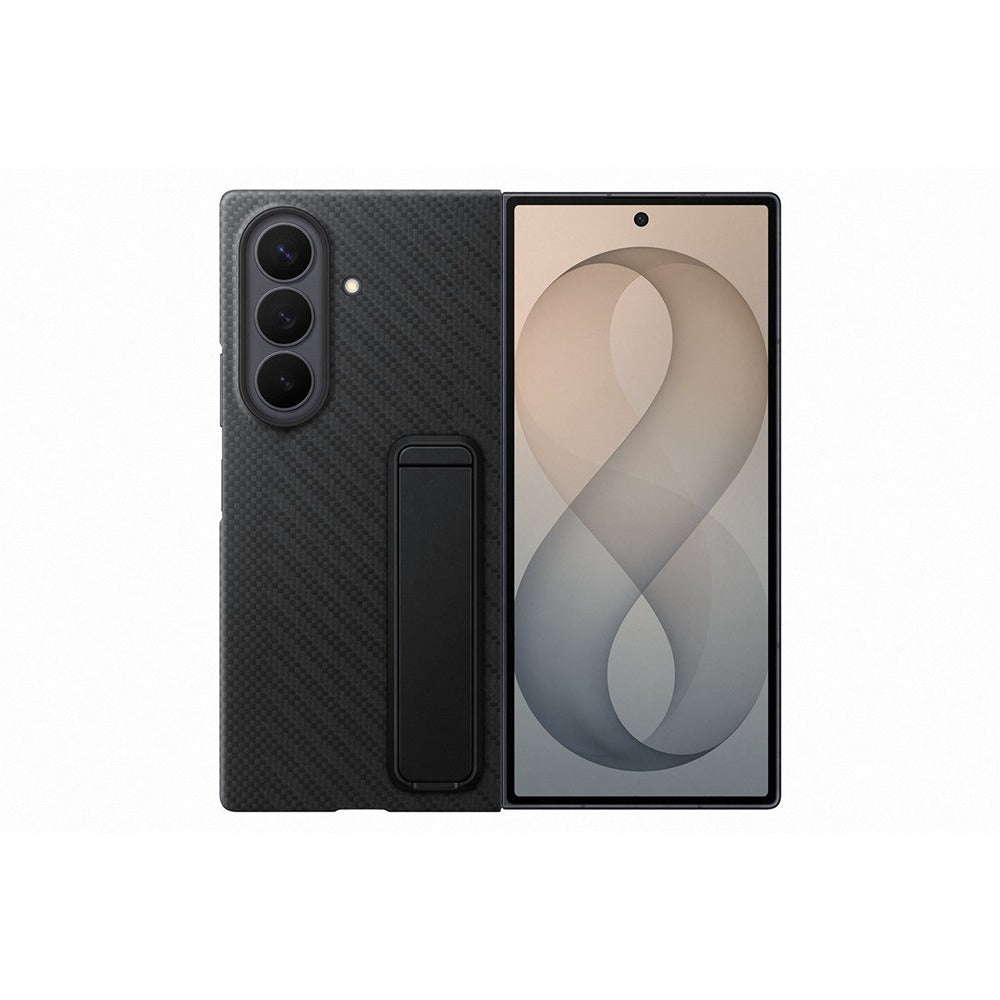 Samsung Original Samsung Galaxy Z Fold 8 Ultra Kuori Carbon Standing Case Musta