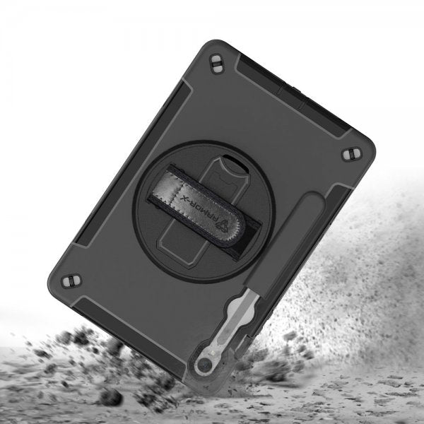 Armor-X Samsung Galaxy Tab S9 FE -kuori Rainproof Rugged Case käsihihna jalusta