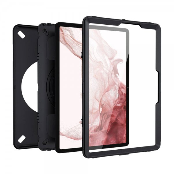 Armor-X Samsung Galaxy Tab S9 -kuori, vedenpitävä ja kestävä, käsihihna ja jalusta