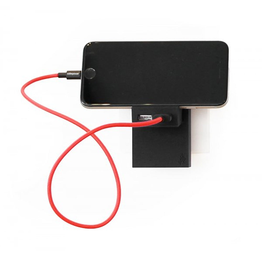 Usbepower ROCK kaksois-USB-laturi 2-in-1-taskulaturi, musta