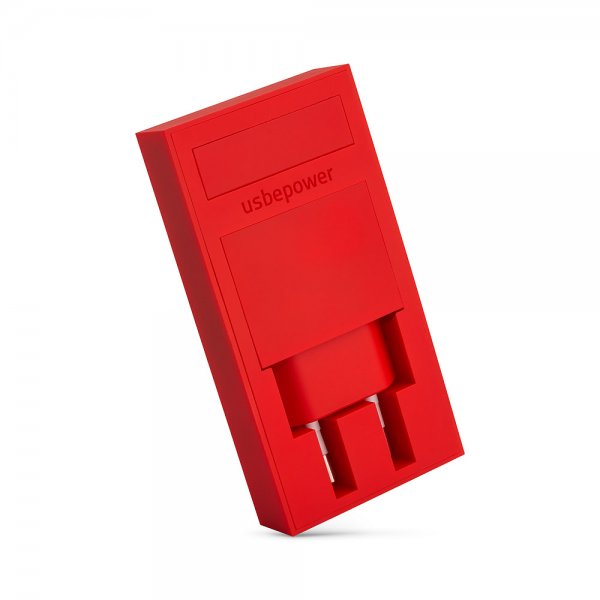 Usbepower ROCK kaksois-USB-laturi – 2-in-1-pikalaturi, punainen