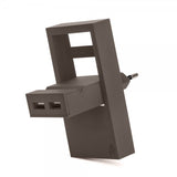 Usbepower ROCK kaksois-USB-laturi – 2-in-1-taskulaturi, ruskea