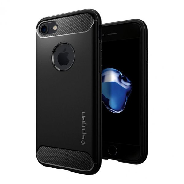 Spigen iPhone 7/8/SE kuori, Rugged Armor, mattamusta