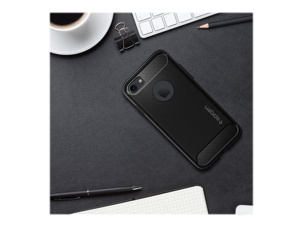 Spigen iPhone 7/8/SE kuori, Rugged Armor, mattamusta