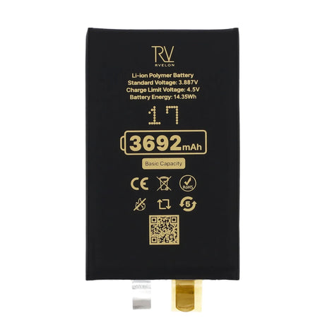 Rvelon Akku iPhone 17 -puhelimelle, 3692mAh, ilman flex-kaapelia