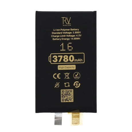 Rvelon Akku iPhone 16 -puhelimeen 3700mAh ilman lattakaapelia