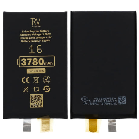 Rvelon Akku iPhone 16 -puhelimeen 3700mAh ilman lattakaapelia