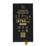 Rvelon Akku iPhone 15 Plus -puhelimeen 4750mAh ilman lattakaapelia