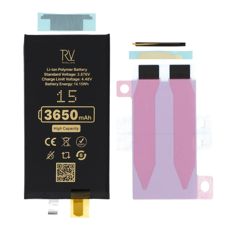 Rvelon Akku iPhone 15 -puhelimeen 3650mAh ilman lattakaapelia