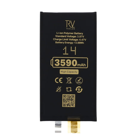 Rvelon Akku iPhone 14 -puhelimeen 3590mAh ilman lattakaapelia