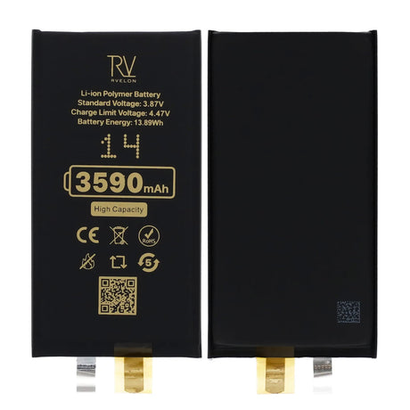 Rvelon Akku iPhone 14 -puhelimeen 3590mAh ilman lattakaapelia