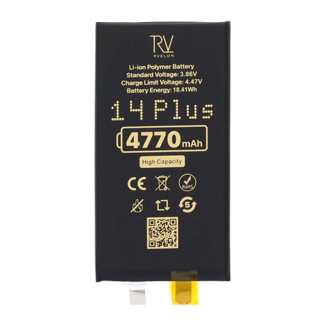 Rvelon Akku iPhone 14 Plus -puhelimeen 4770mAh ilman lattakaapelia