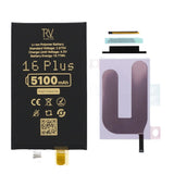 Rvelon Akku iPhone 16 Plus -puhelimeen 5100mAh ilman lattakaapelia