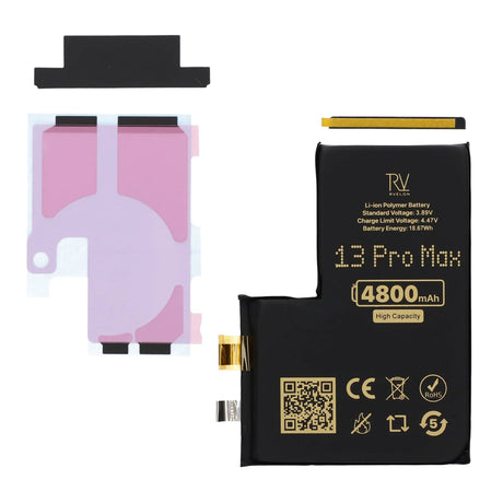 Rvelon Akku iPhone 13 Pro Max -puhelimeen 4800mAh ilman lattakaapelia