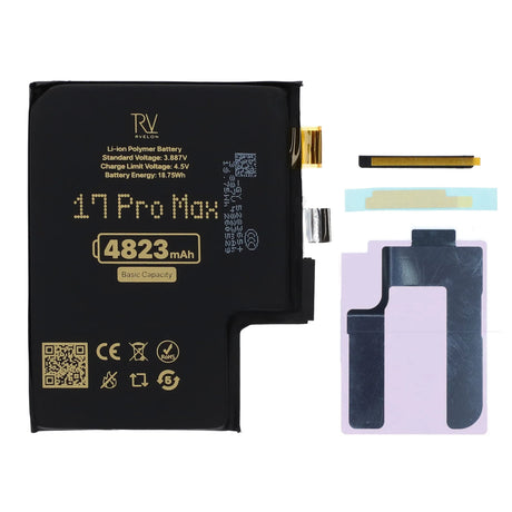 Rvelon Akku iPhone 17 Pro Max -puhelimelle, 4823mAh, ilman flex-kaapelia