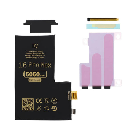 Rvelon Akku iPhone 16 Pro Max -puhelimelle, 5050mAh, ilman flex-kaapelia