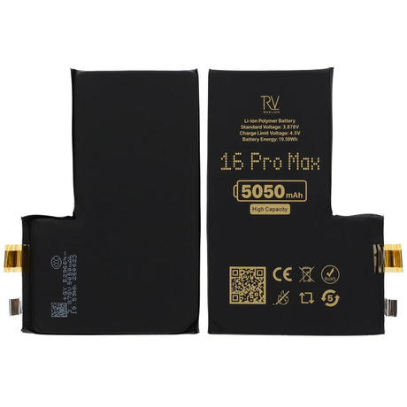 Rvelon Akku iPhone 16 Pro Max -puhelimelle, 5050mAh, ilman flex-kaapelia