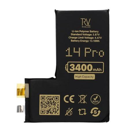 Rvelon Akku iPhone 14 Pro -puhelimeen 3400mAh ilman lattakaapelia