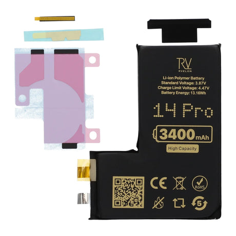 Rvelon Akku iPhone 14 Pro -puhelimeen 3400mAh ilman lattakaapelia