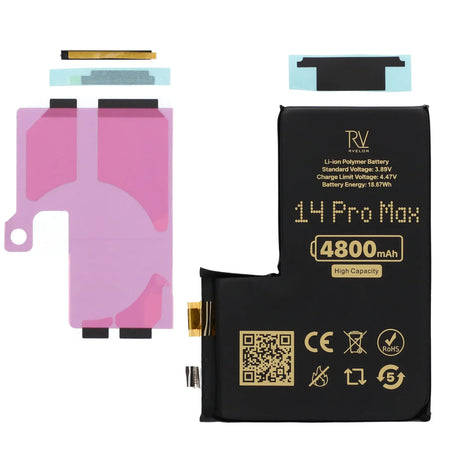 Rvelon Akku iPhone 14 Pro Max -puhelimeen 4800mAh ilman lattakaapelia
