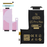 Rvelon Akku iPhone 15 Pro Max -puhelimeen 4800mAh ilman lattakaapelia