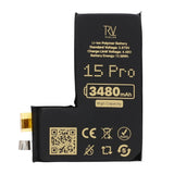 Rvelon Akku iPhone 15 Pro -puhelimeen 3480mAh ilman lattakaapelia