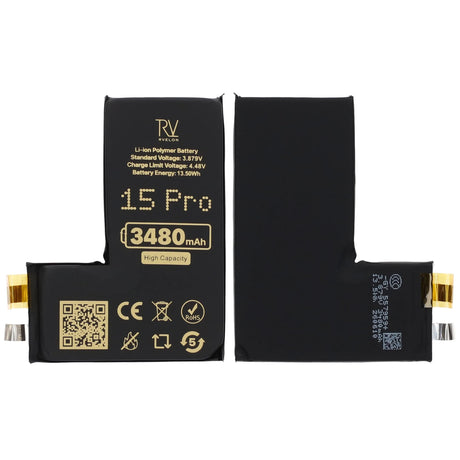 Rvelon Akku iPhone 15 Pro -puhelimeen 3480mAh ilman lattakaapelia