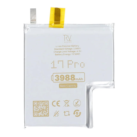 Rvelon Akku iPhone 17 Pro -puhelimelle, 3988mAh, ilman flex-kaapelia