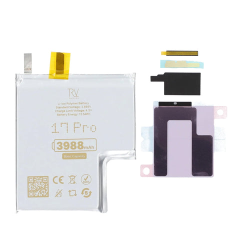 Rvelon Akku iPhone 17 Pro -puhelimelle, 3988mAh, ilman flex-kaapelia