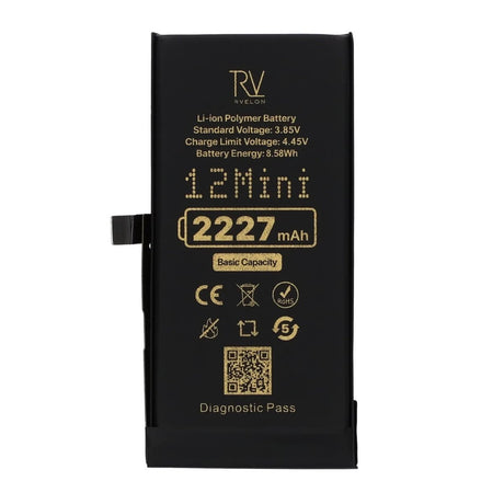 Rvelon Akku iPhone 12 Minille – 2227 mAh Alkuperäinen kapasiteetti