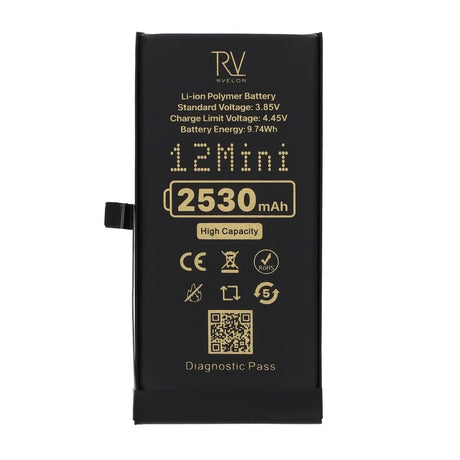 Rvelon Akku iPhone 12 Minille – 2530 mAh Suuri kapasiteetti