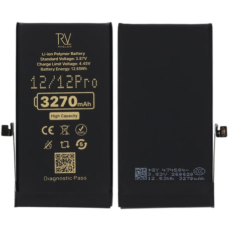 Rvelon Akku iPhone 12:lle ja iPhone 12 Prolle – 3270 mAh Suuri kapasiteetti