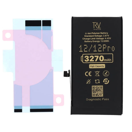 Rvelon Akku iPhone 12:lle ja iPhone 12 Prolle – 3270 mAh Suuri kapasiteetti