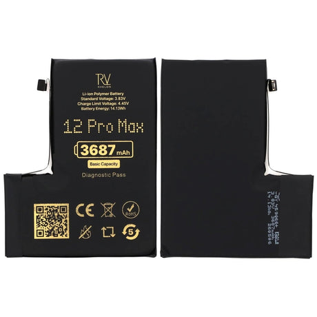 Rvelon Akku iPhone 12 Pro Maxille – 3687 mAh Alkuperäinen kapasiteetti
