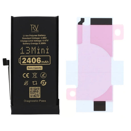 Rvelon Akku iPhone 13 Minille – 2406 mAh:n alkuperäinen kapasiteetti